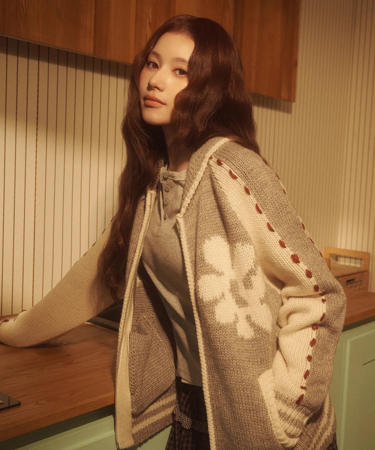 [Twice Sana Pick] 26FW COVERNAT WOMAN Wool Blend Cowichan Cardigan