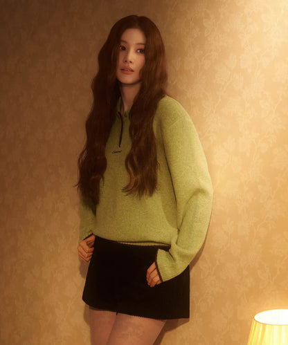 [Twice Sana Pick] 26FW COVERNAT WOMAN Hairy Collar Knit