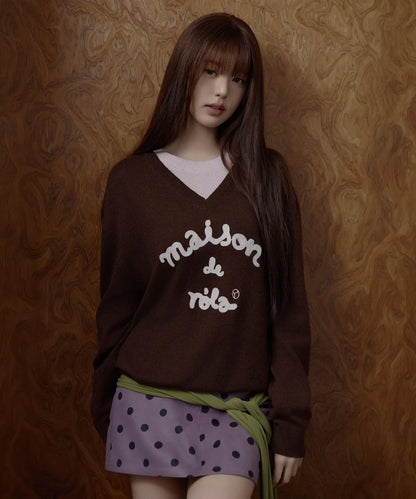 [Ive Wonyoung Pick] 26FW Maison De Rola Embroidery Layered Knit