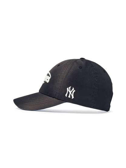 [Aespa Karina & TWS Pick] 26SS MLB Vintage Washed Curve Logo Unstructured Ball Cap New York Yankees
