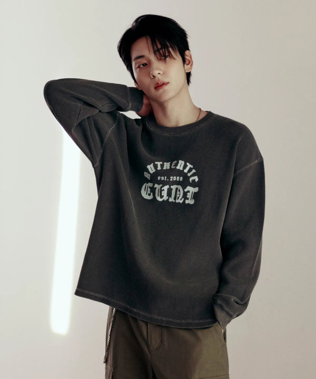 [TXT Soobin Worn] 26FW COVERNAT Diploma CVNT Waffle Long Sleeve