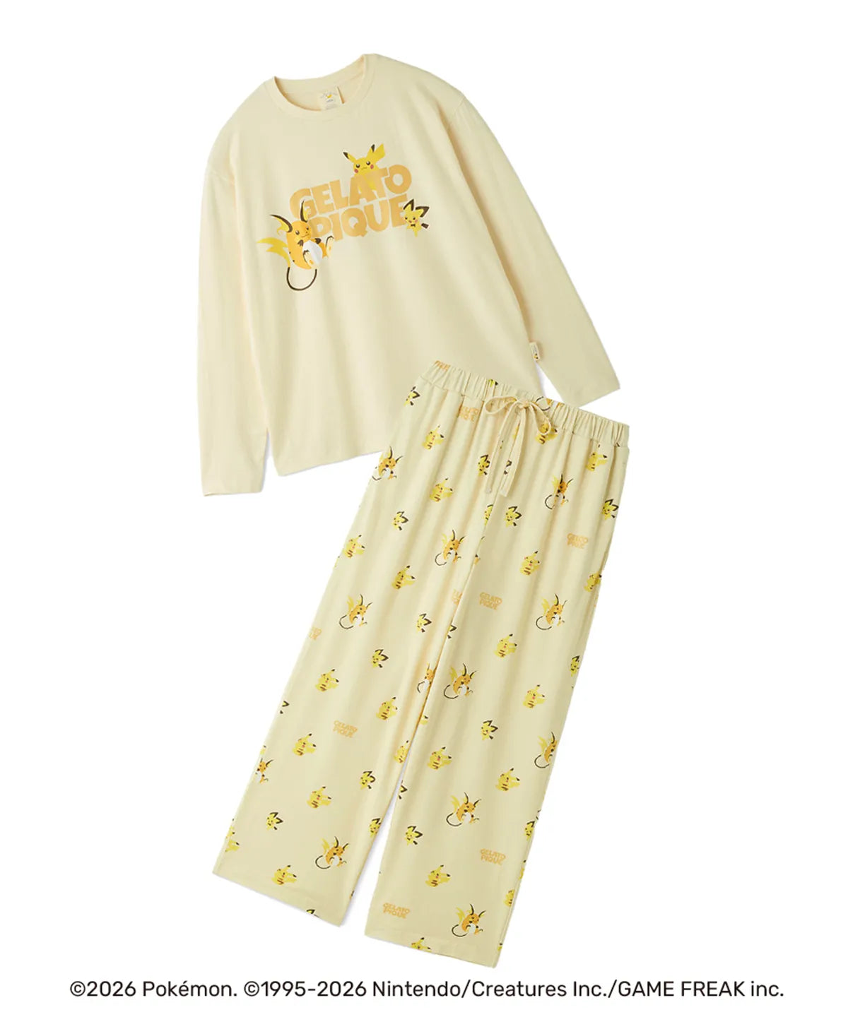[Pokemon X Gelato Pique] Unisex Point Long T-shirt & Long Pants Set