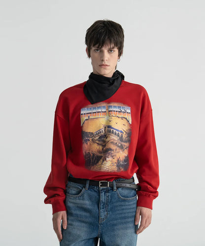 [BTS V Worn] NOICE Ombra Rossa Graphic Sweatshirt