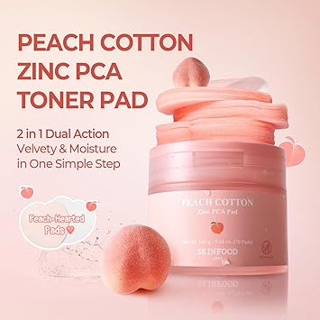 Skinfood Peach Cotton Zinc PCA Pads 70 Sheets