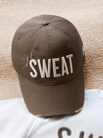 [MLB X KISS OF LIFE] SWEAT Damaged Washed Unstructured Ball Cap Brown