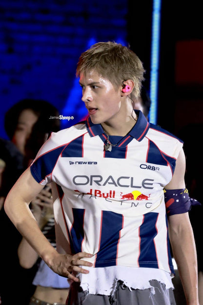 [Cortis James Worn] NEW ERA Oracle Red Bull Racing Sports Jersey Ivory