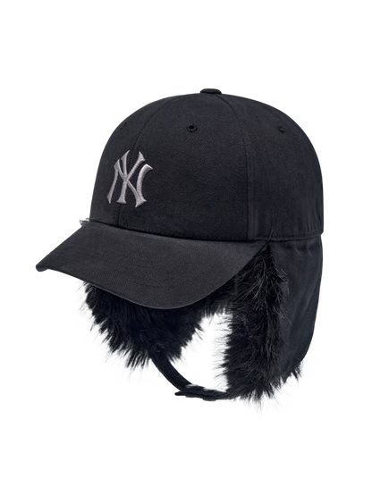 [Aespa Karina Pick] MLB Vintage Fur Earflap Cap New York Yankees