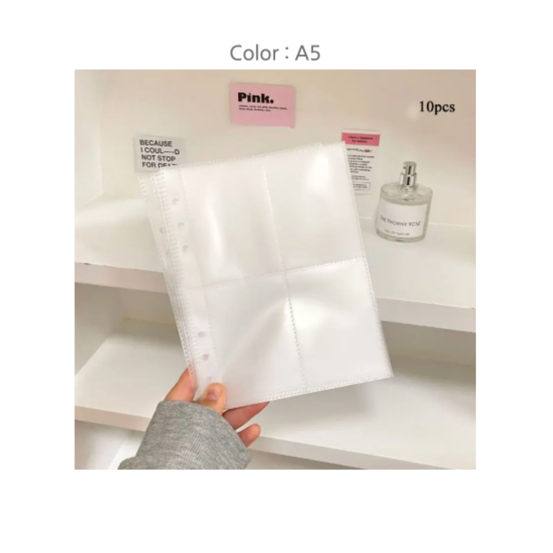 A5 Photocard Binder Sleeve Card Inner Page Album Sheet Collection Book