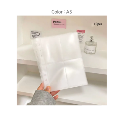 A5 Photocard Binder Sleeve Card Inner Page Album Sheet Collection Book