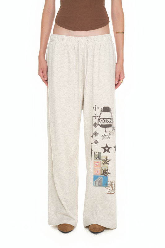 Toomuchtax Printed Waffle Pants