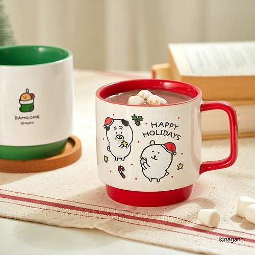 Damgomi Holiday Mug Cute Red Green Christmas Holiday Mug