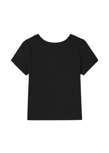 [BAE SUZY WORN] GUESS - Women's Original Triangle Ribbed Short Sleeve T-shirt