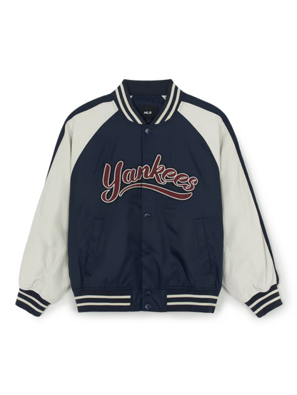 [Karina Pick] 25FW MLB Nylon Blocking Culsive Varsity Jacket Boston Red Sox