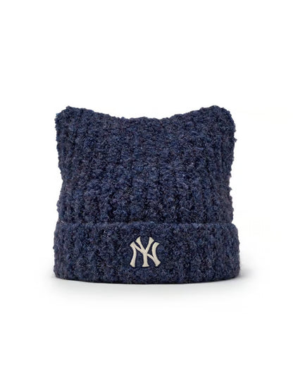 [Karina Pick] 25FW MLB Plush Meow Beanie New York Yankees