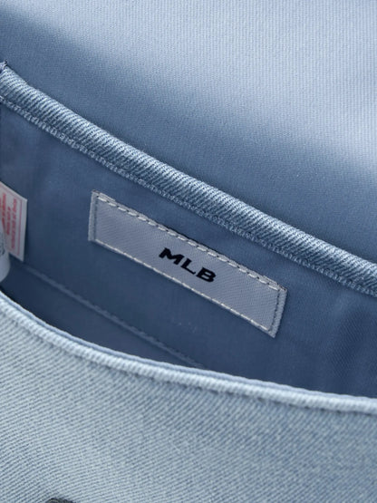 [Aespa Karina Pick] MLB  Lettering Vintage Denim Crossbody Bag