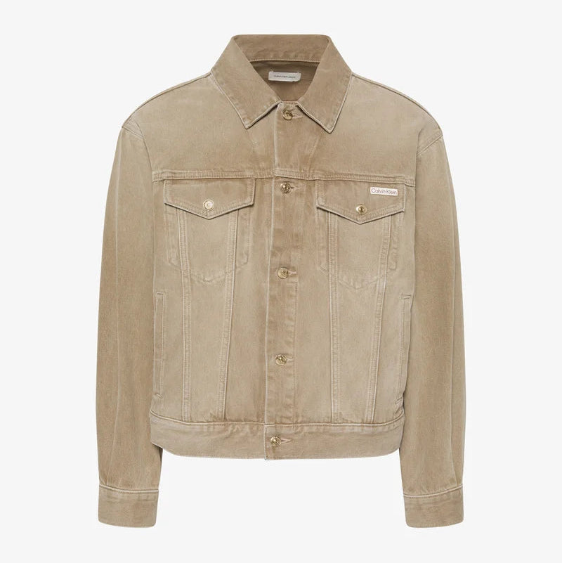 [BTS Jungkook Pick] CALVIN KLEIN 90s Tiger's Eye Smoke Trucker Jacket