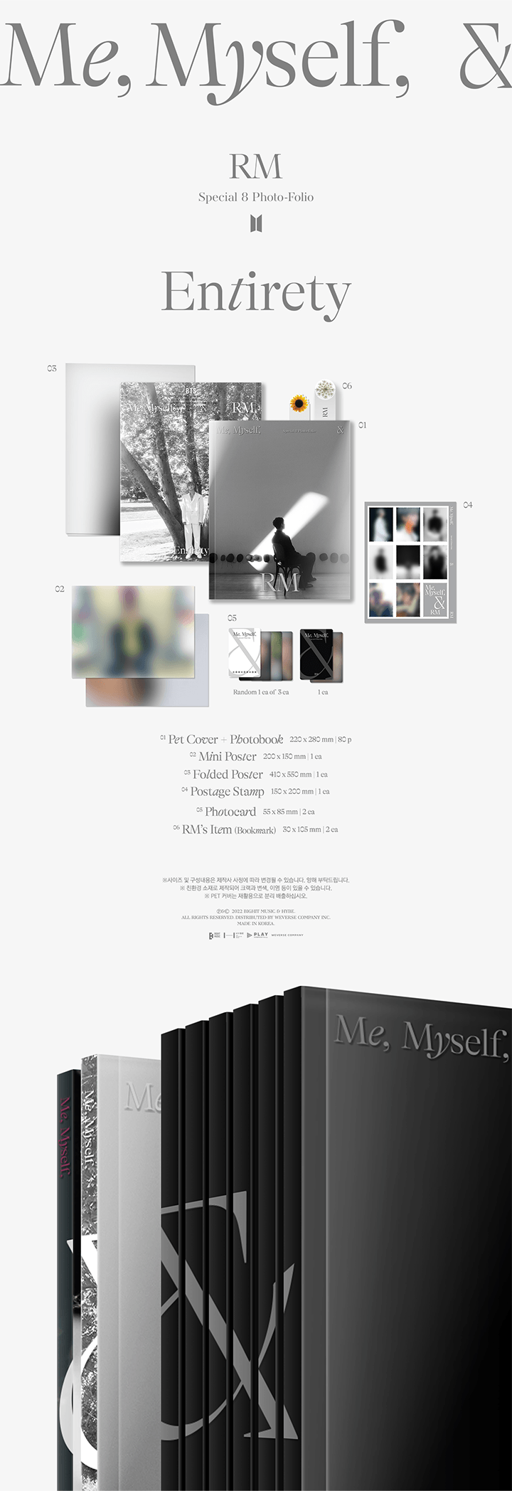 RM Photobook - BTS Special 8 Photo-Folio Me, Myself, and RM ‘Entirety’