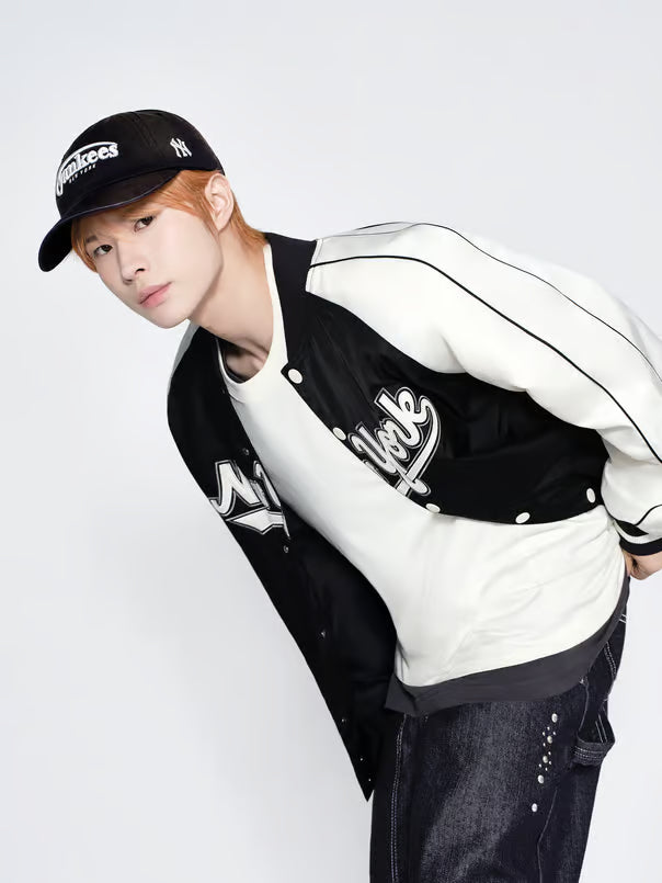 [Aespa Karina & TWS Pick] 26SS MLB Nylon Front Cursive Varsity Jacket – New York Mets