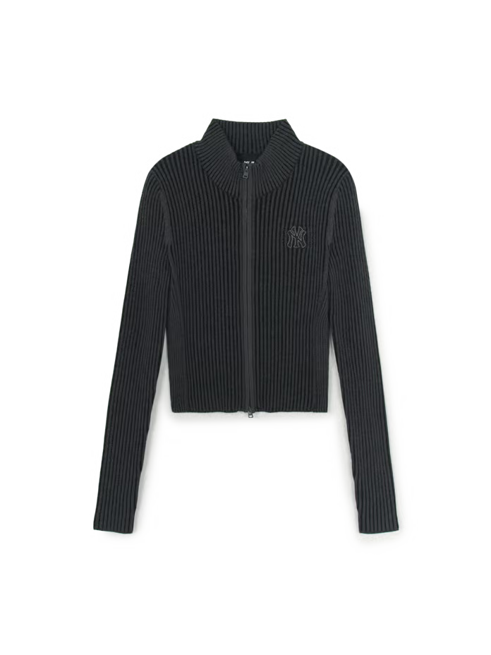 [Karina Pick] 25FW MLB Women's Basic Vintage Lip Zip-Up Cardigan