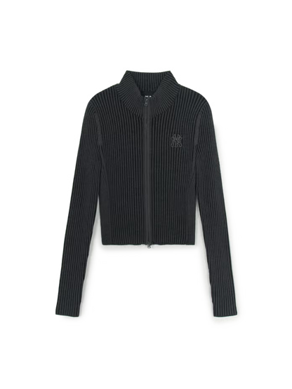 [Karina Pick] 25FW MLB Women's Basic Vintage Lip Zip-Up Cardigan
