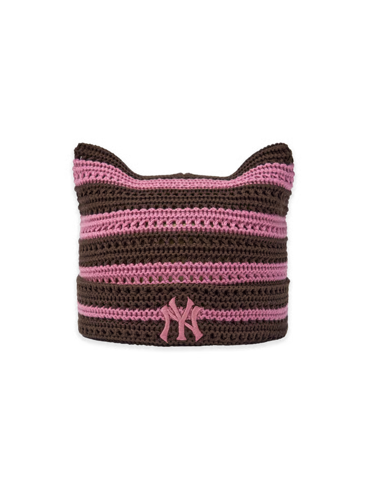 [Aespa Karina Pick 26 Summer] MLB Summer Stripe Meow Beanie