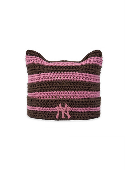 [Aespa Karina Pick 26 Summer] MLB Summer Stripe Meow Beanie