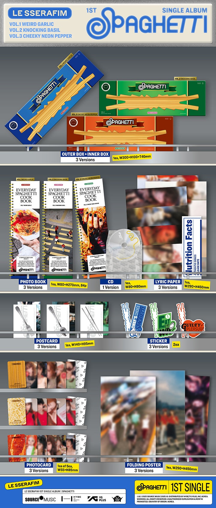 LE SSERAFIM -  'SPAGHETTI' 1st Single Album