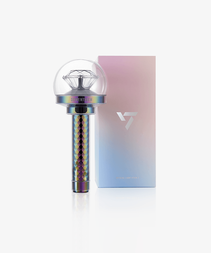 SEVENTEEN LIGHTSTICK Ver. 3 - Carat Bong with box packaging, featuring elegant design with diamond emblem, for Seventeen fans