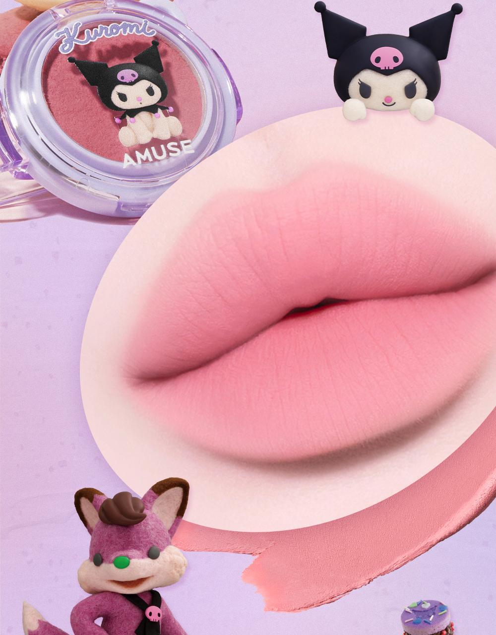 [My Melody & Kuromi Limited Edition] Amuse Powder Lip & Cheek (+Acrylic Keyring Charm + Character Seal)