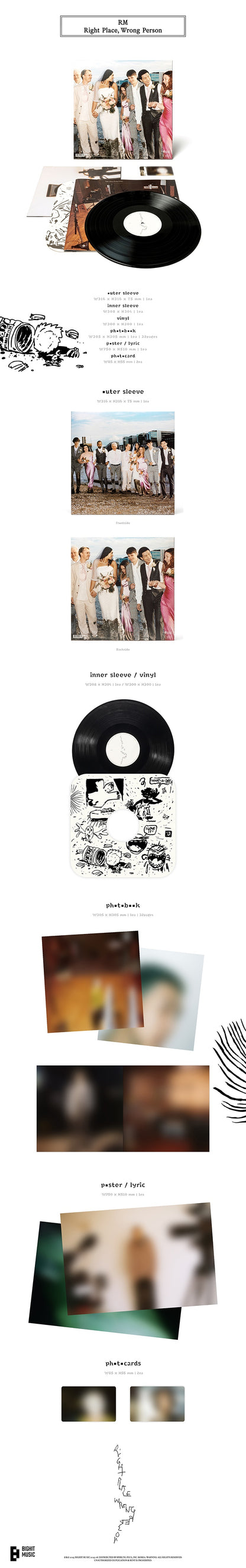 BTS RM - Right Place, Wrong Person Vinyl (LP)