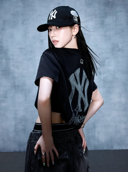 [Aespa Karina Pick 26 Summer] MLB Basic Simple Street Logo Oversized Short Sleeve T-shirt