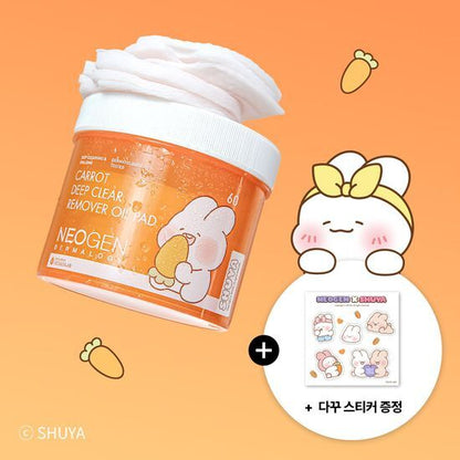 [Seventeen S.Coups Pick] Neogen Dermalogy Carrot Deep Clear Remover Oil Pad 60 Sheets