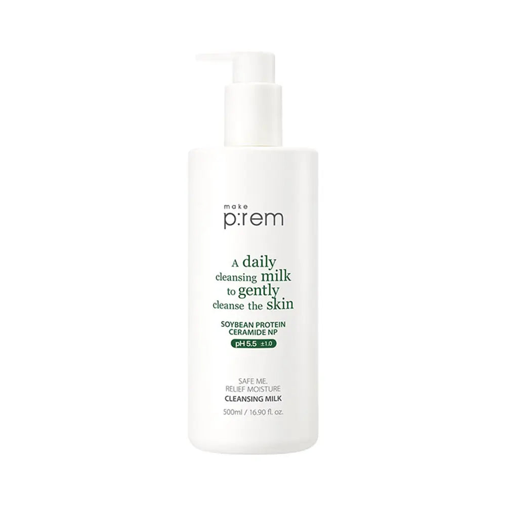 [Park Jihoon Pick] Make Prem Safe Me Relief Moisture Cleansing Milk 200ml with Gift (+100ml Refill)