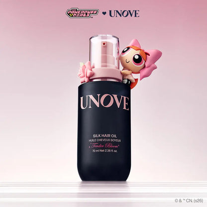 [Powerpuff Girls X UNOVE] Silk Hair Oil Essence 70ml Double Set with Gift (+Cap Ring)