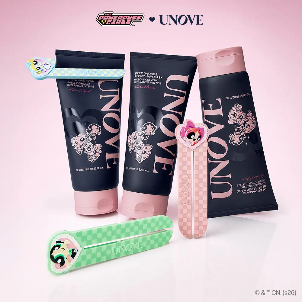 [Powerpuff Girls X UNOVE] Deep Damage Repair Hair Mask Tender Bloom 320ml Double Set with Gift (+ Squeezer)