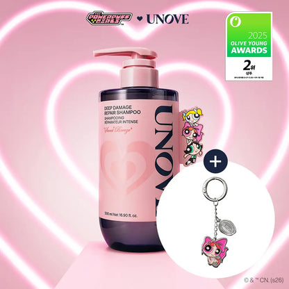 [Powerpuff Girls X UNOVE] Deep Damage Repair Shampoo Sweet Beeze 500ml Double Set with Gift (+ Keyring)