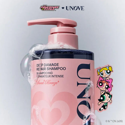 [Powerpuff Girls X UNOVE] Deep Damage Repair Shampoo Sweet Beeze 500ml Double Set with Gift (+ Keyring)