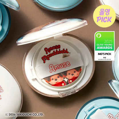 Monchhichi X Amuse Ceramic Skin Perfector Cushion with Gift (Refill + Monchhichi Hair Sheet)