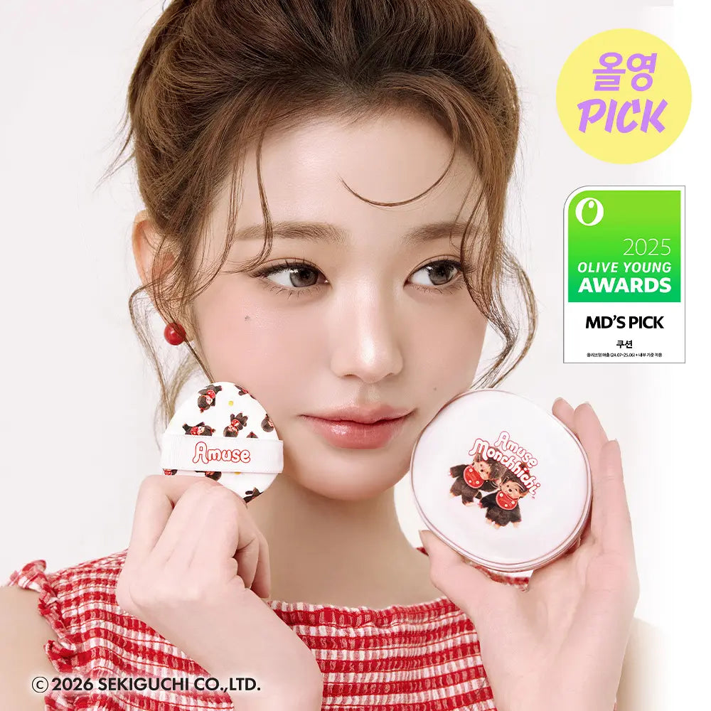 Monchhichi X Amuse Ceramic Skin Perfector Cushion with Gift (Refill + Monchhichi Hair Sheet)