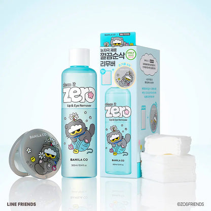 [Zo&Friends X Banila Co] Clean It Zero Lip & Eye Remover 300ml with Gift (+20 Cotton Pads+Hand Mirror)