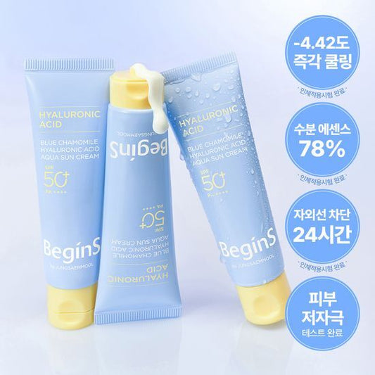 Begins by Jung Saem Mool Blue Chamomile Hyaluronic Acid Moisture Sun Cream 50ml