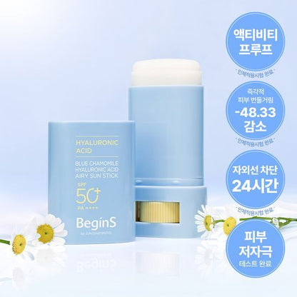 Begins by Jung Saem Mool Blue Chamomile Hyaluronic Acid Airy Sun Stick 15g