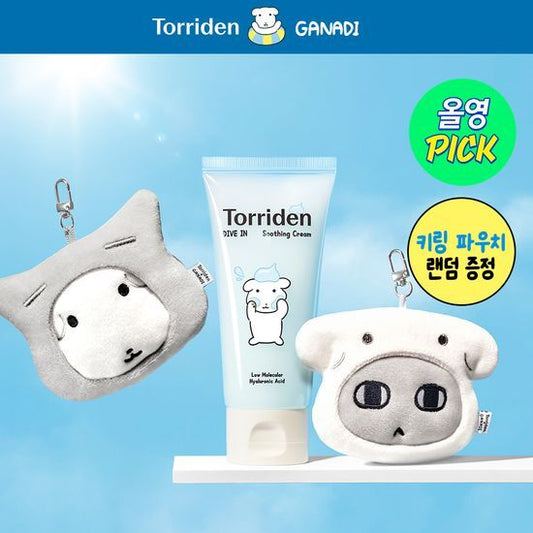 Ganadi X Torriden Dive-In Low-Molecular Hyaluronic Acid Soothing Cream 100ml Double Promotion (+ Pouch Keyring)