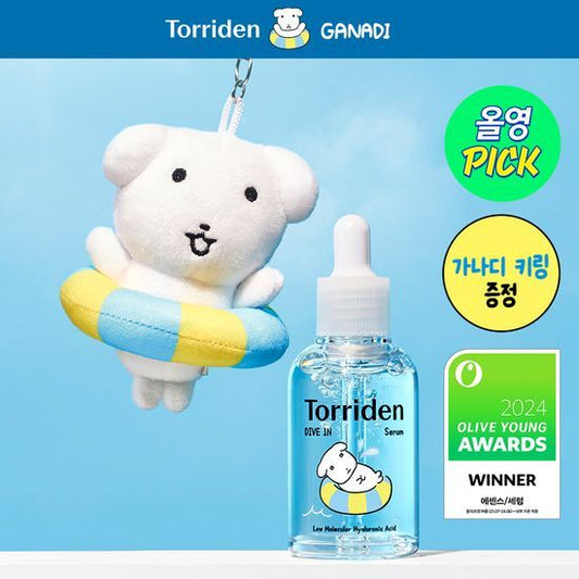 Ganadi X Torriden Dive-In Low-Molecular Hyaluronic Acid Serum 50ml Refill Ganadi Plan (+Doll Keychain)