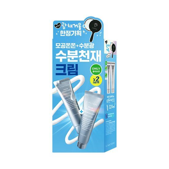 [Ive Liz Pick] S. Nature Aqua Squalane Moisture Cream 60ml Double Promotion (+Glowing Mirror)