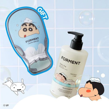 Forment Acne Perfume Shower Cotton Hug 500ml Crayon Shin-chan Edition (+ Crayon Shin-chan Bath Glove)
