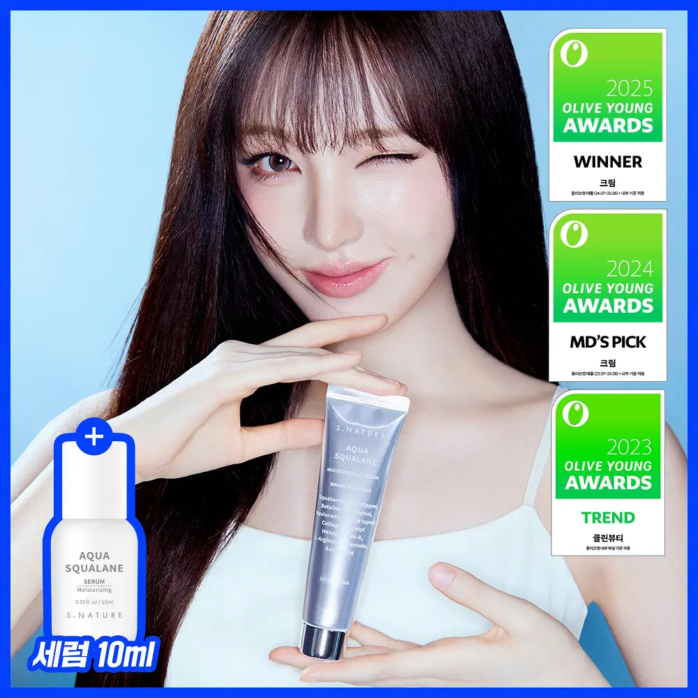 [Ive Liz Pick] S. Nature Aqua Squalane Moisture Cream 60ml Double Promotion (+10ml Serum)