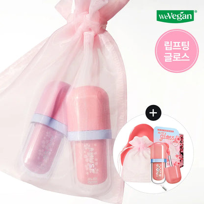 [Ive Wonyoung Pick] Amuse Gel Fit Gloss Tint Spring Cherry Blossom Edition with Gift (+ Organza Pouch)
