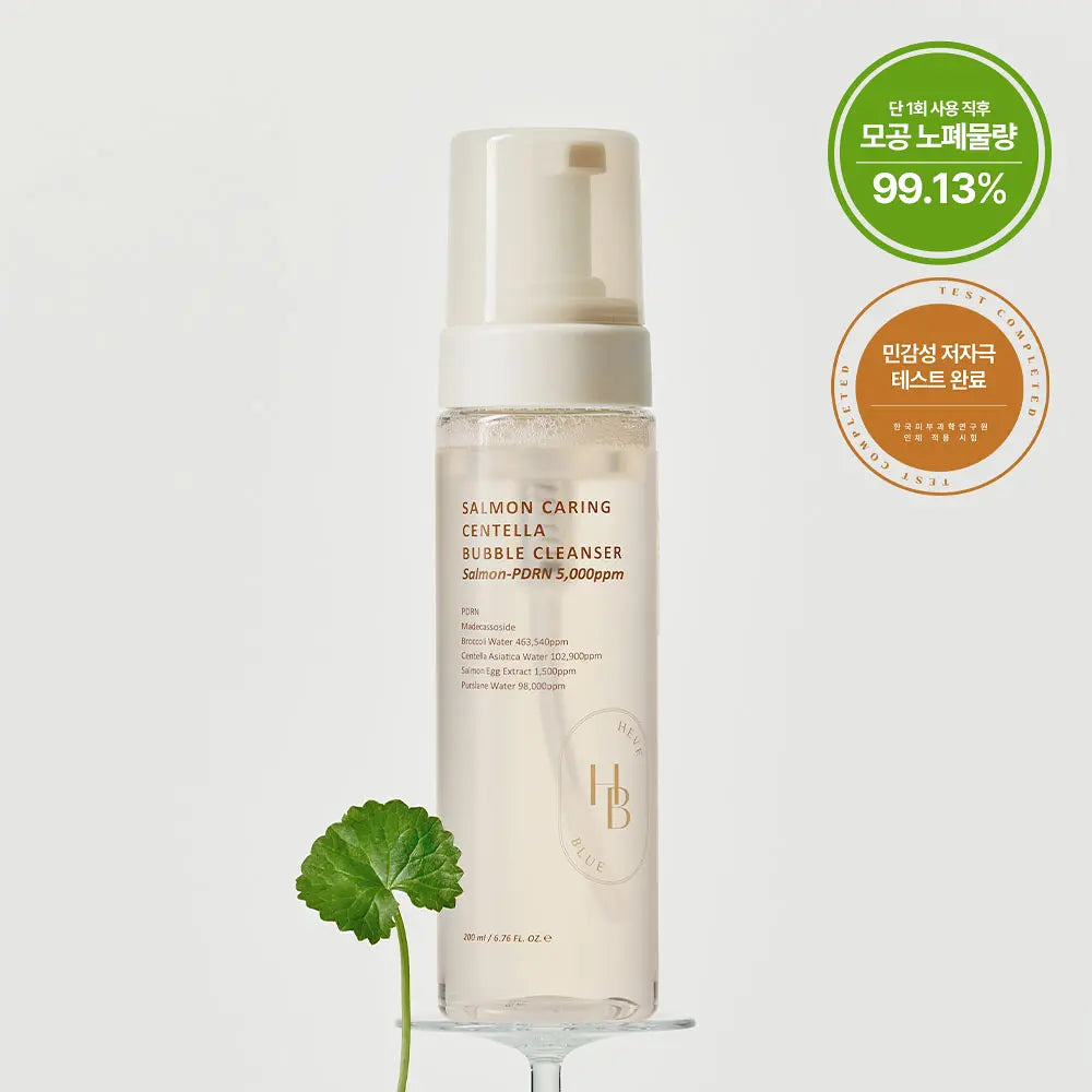 [Soothing PDRN] HEVEBLUE Salmon Caring Centella Bubble Cleanser 200ml