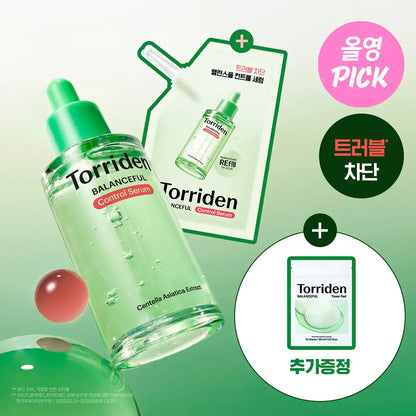 [Cortis Pick] Torriden Balanceful Cica Control Serum 50ml with Gift (+50ml Refill+10 Pads)